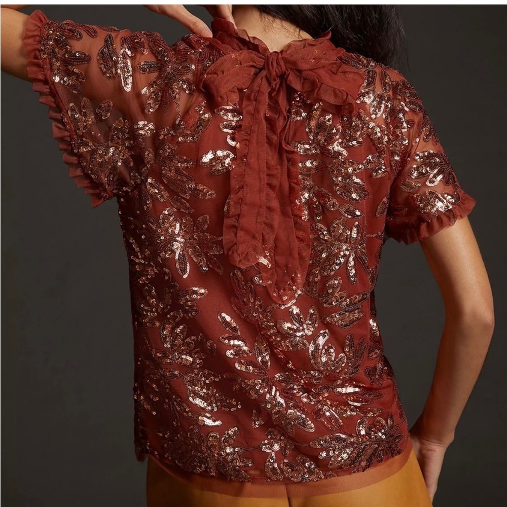 Cut Out Sequined Blouse